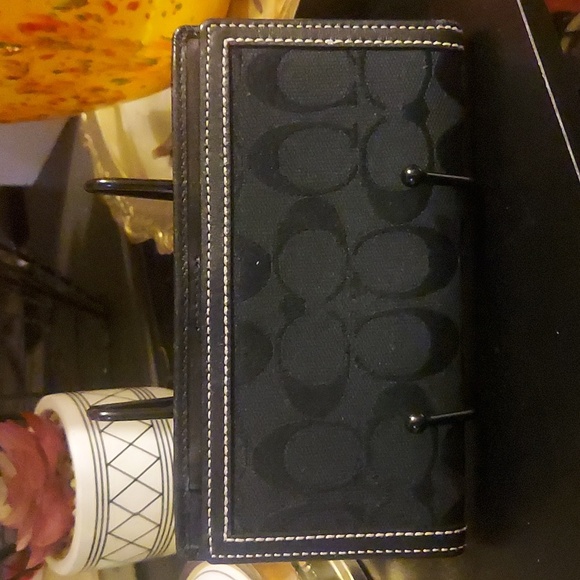 Coach Signature Canvas Checkbook / Money Book Clutch EUC Vintage - Picture 2 of 6